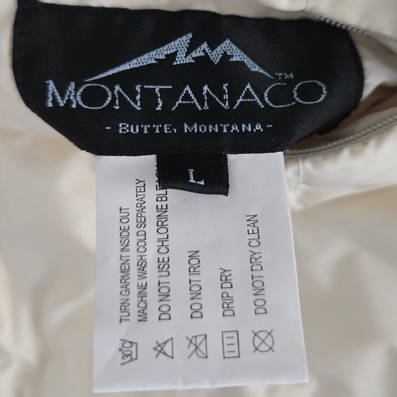 Montana Co Cream Reversible Down Feather Filled Pockets Women's Vest Jacket L - Picture 5 of 6